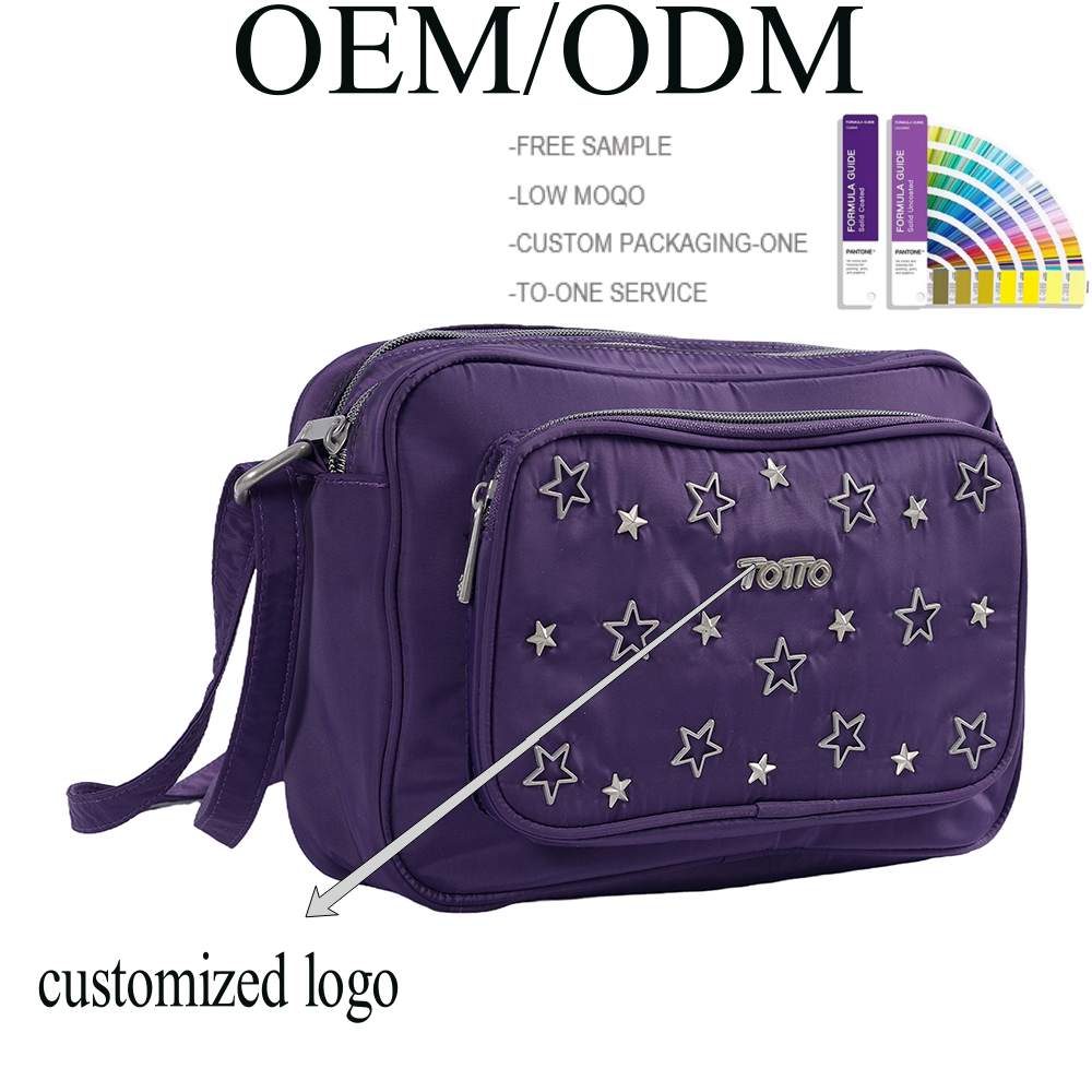 fabrik anpassad design justerbar rem unsex crossbody väska fyrkantig form metall tillbehör dekoration