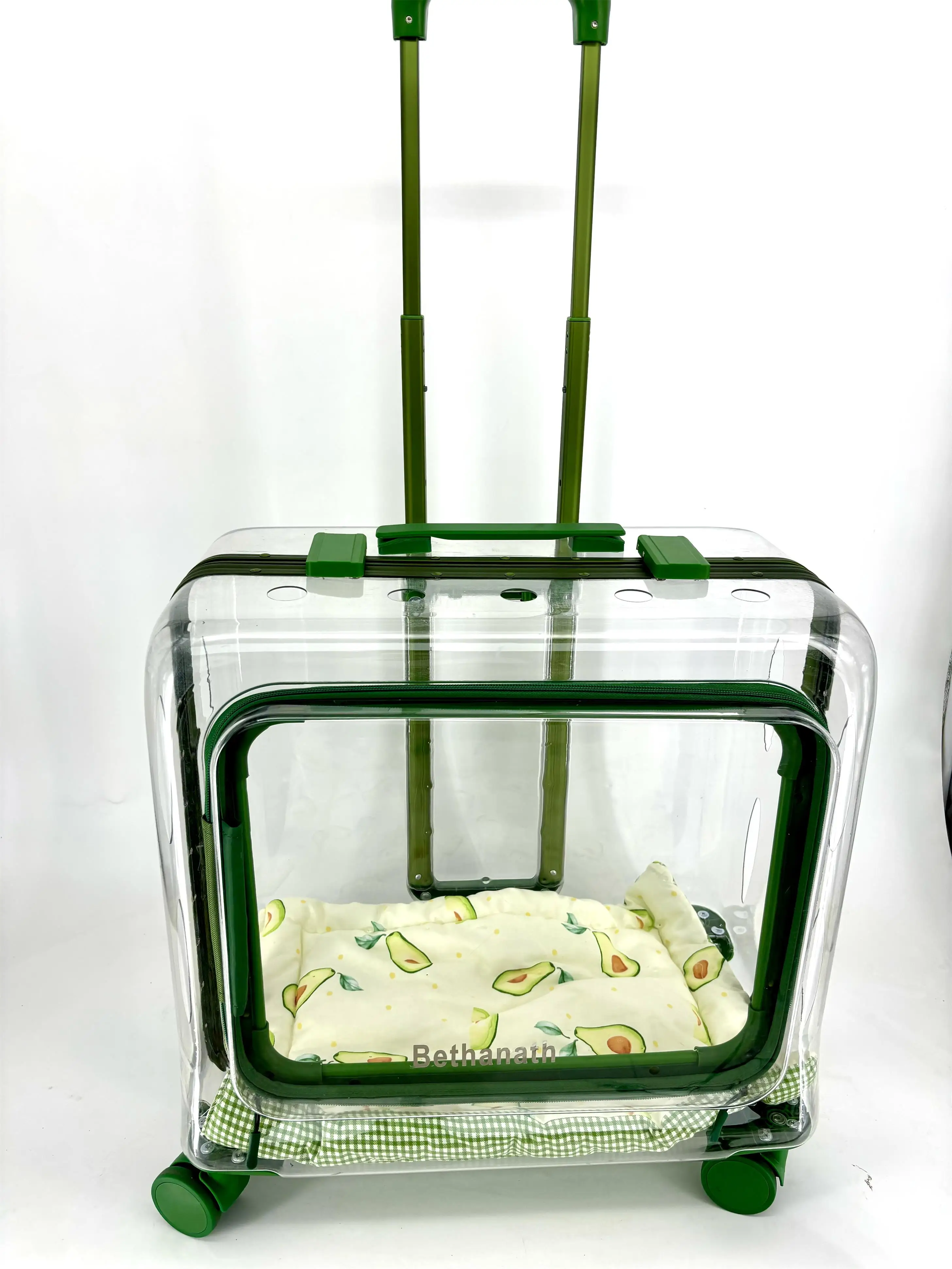 high-end transparent PC fyrkantig husdjursbärarvagn utomhus reseväska