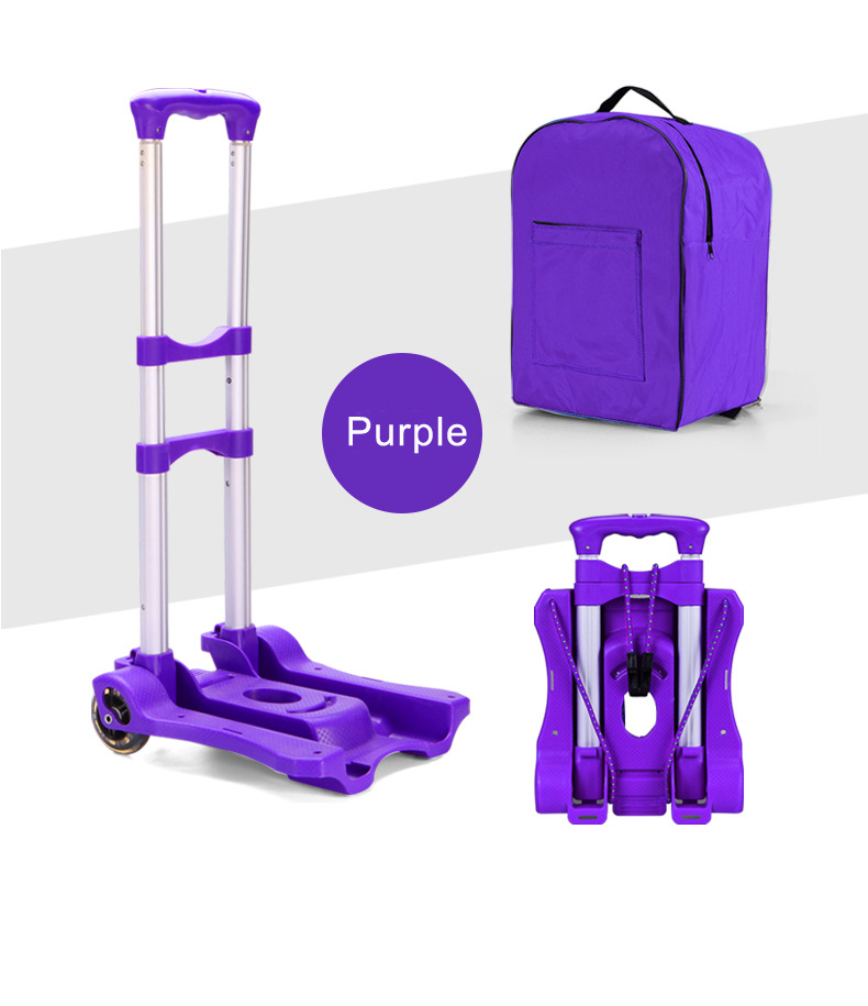 Aluminium Lugggae Cart Toppkvalitet Vikbara fasta hjul Shopping Heavy Duty Cart Multifunktionell bärbar vagn Carretillas