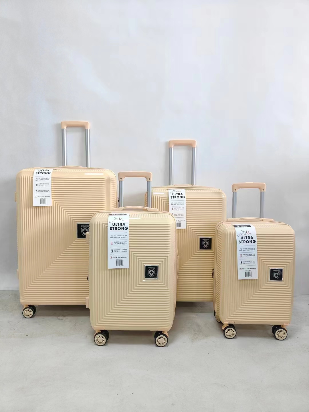 4 st PP polypropen vagn bagage resväska set tillverkar anpassade