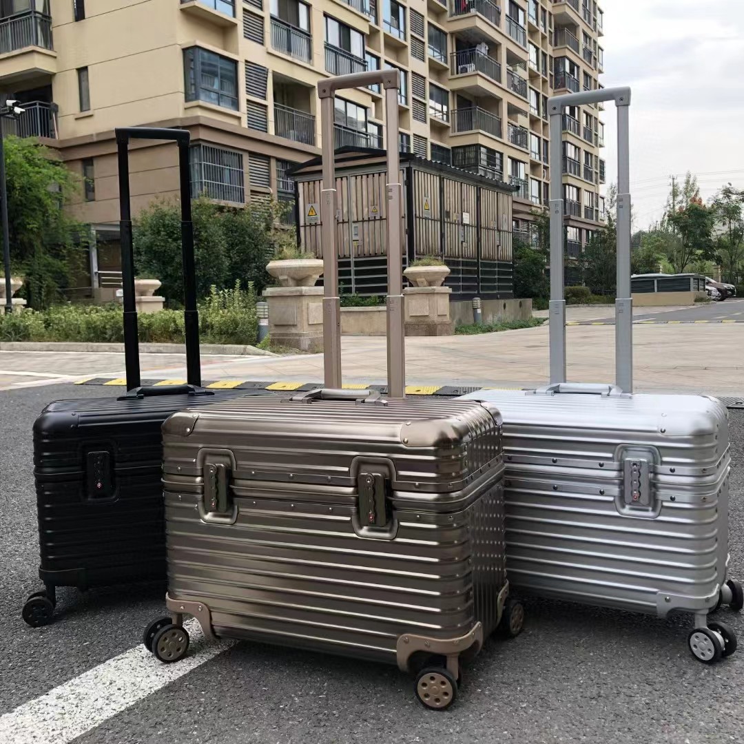 18 tum högkvalitativ aluminium vagn bagage resväska säkerhetskombinationslås bärbart fodral för affärsresa