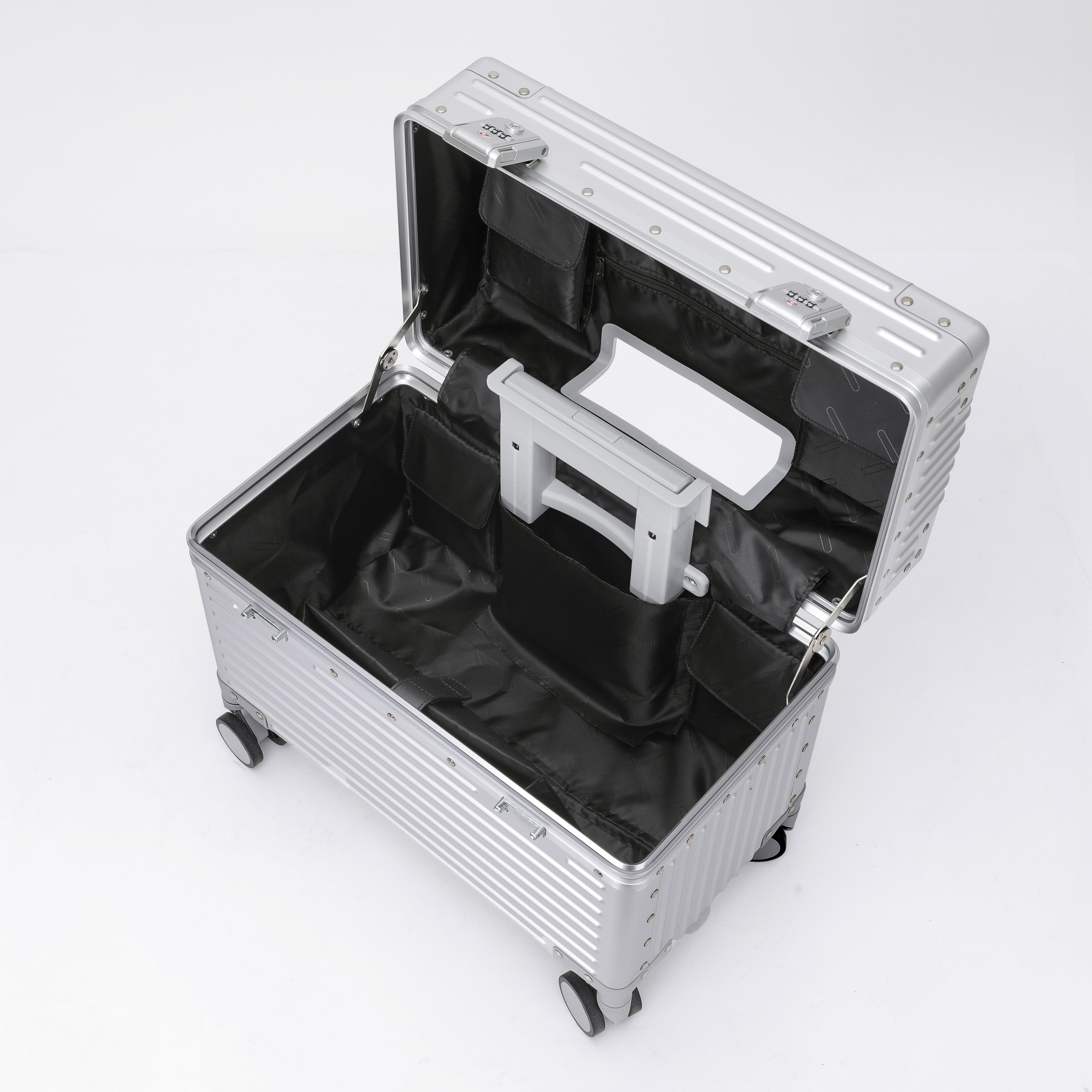 Fashion Matel Magnesium och aluminium vagn resande bagage resväska multifunktionell innerficka